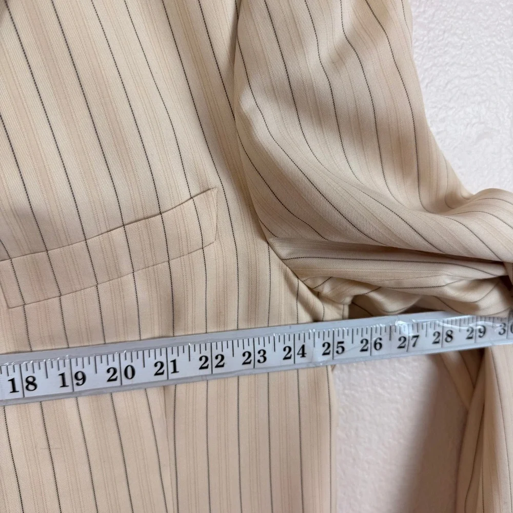 Extrema by Zanetti Blazer 52L Cream Pinstripe‎ Fair Wool Italy (Need Dry Clean)